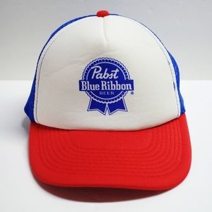 Pabst Blue Ribbon Beer Mesh Snapback Trucker Hat